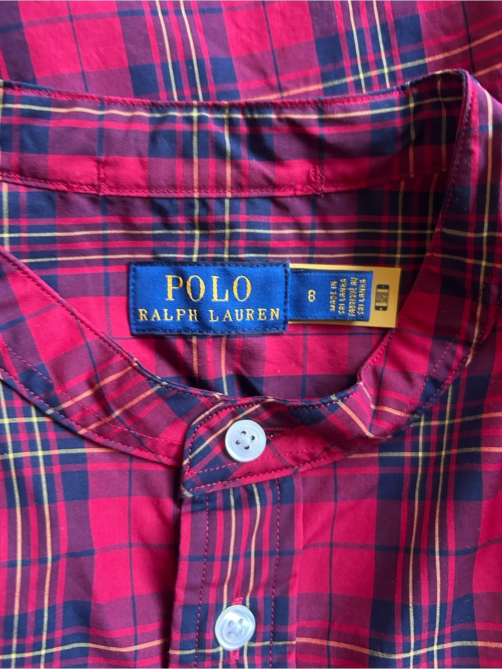 Polo Ralph Lauren Tartan Plaid Puff Sleeves  Shirt Size 8 - Picture 12 of 12